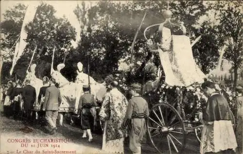 Ak Nancy Meurthe et Moselle, Congres Eucharistique du 21 Juin 1914, Le Char du Saint-Sacrement