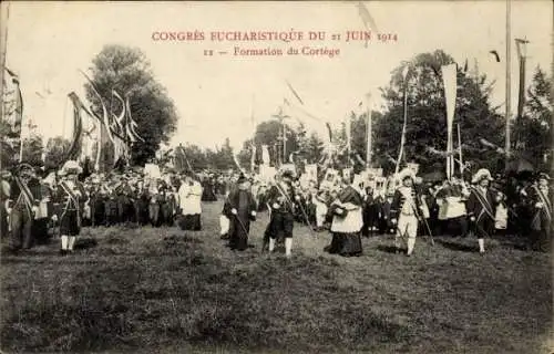 Ak Nancy Meurthe et Moselle, Congres Eucharistique du 21 Juin 1914, Formation du Cortege