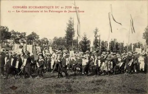 Ak Nancy Meurthe et Moselle, Congres Eucharistique du 21 Juin 1914, Communiants et les Patronages