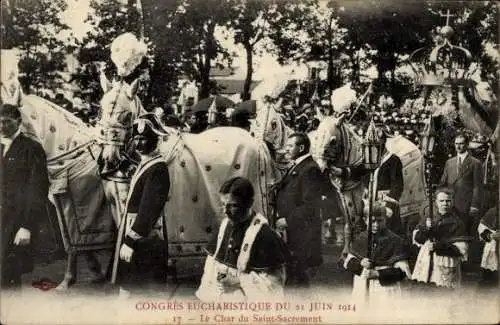 Ak Nancy Meurthe et Moselle, Congres Eucharistique du 21 Juin 1914, Le Char du Saint-Sacrement