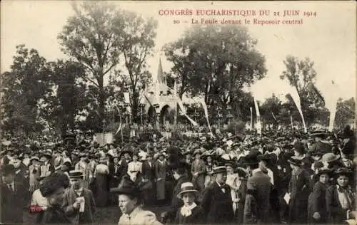 Ak Nancy Meurthe et Moselle, Congres Eucharistique du 21 Juin 1914, La Foule, Reposoir central