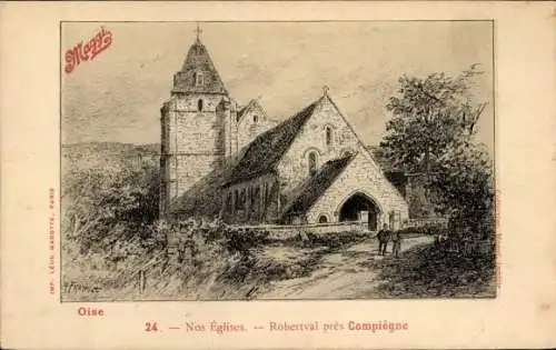 Ak Compiègne Oise, Robertval, Kirche