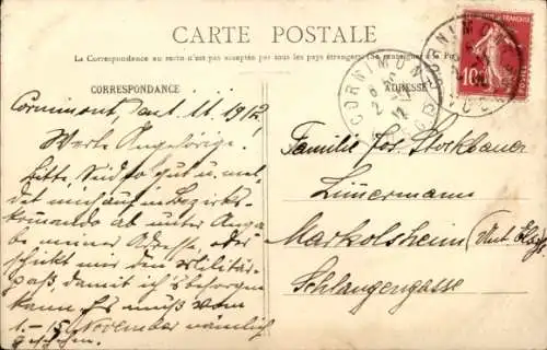 Ak Cornimont Vosges, Bahnhof