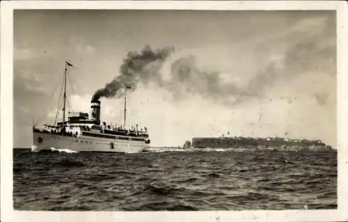 Ak Helgoland, Dampfschiff Cobra, Hapag Seebäderdienst