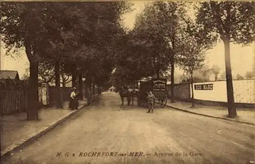 Ak Rochefort sur Mer Charente Maritime, Avenue de la Gare