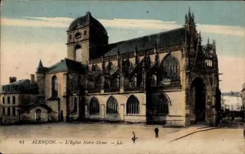 Ak Alencon Orne, l'Eglise Notre-Dame