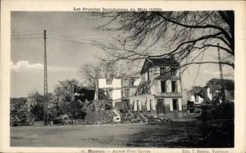 Ak Moissac Tarn et Garonne, Avenue Henri Cayrou, Indondations 1930