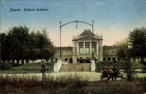 Ak Zagreb Kroatien, Bahnhof