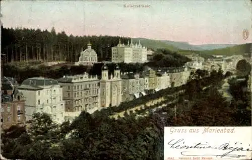 Ak Mariánské Lázně Marienbad Region Karlsbad, Kaiserstraße