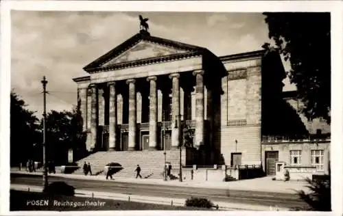 Ak Poznań Posen, Reichsgautheater, Fassade