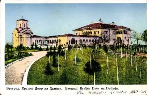 Ak Beograd Belgrad Serbien, Königliches Schloss auf dem Dedinje