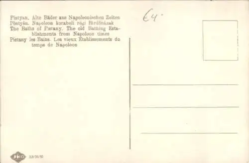Ak Piešťany Pistyan Pistian Pöstyen Slowakei, Alte Bäder aus Napoleonischer Zeit