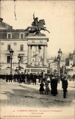 Ak Clermont Ferrand Puy de Dôme, La Statue de Vercingetorix, Place de Jaude