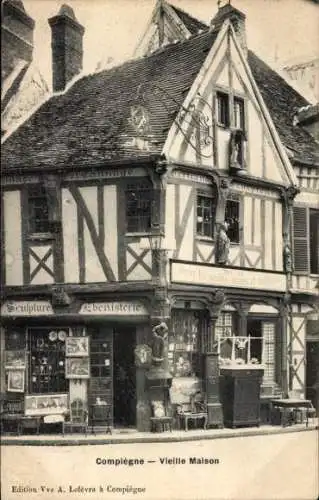 Ak Compiègne Oise, Vieille Maison, Sculpture Ebenisterie