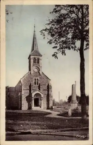 Ak Sainte Genevieve des Bois Essonne, Place de l'Eglise et Monument aux Morts