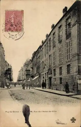 Ak Riom Puy de Dôme, Rue de l'Hotel-de-Ville