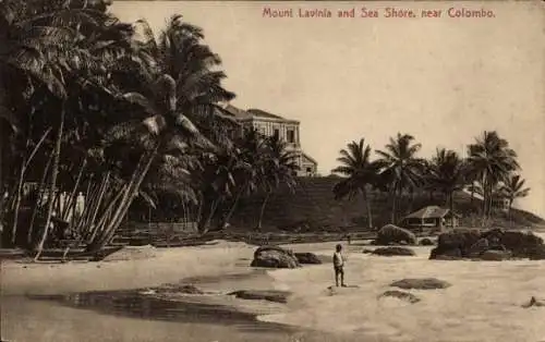 Ak Mount Lavinia Colombo Ceylon Sri Lanka, Strand, Meeresufer