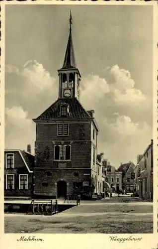 Ak Makkum-Friesland Niederlande, Waaggebouw