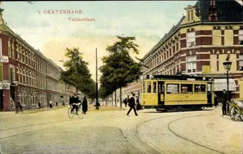 Ak Den Haag Den Haag Südholland, Vaillantlaan, Straßenbahn