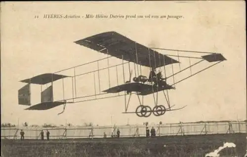 Ak Hyeres-Aviation, Helene Dutrieu nimmt ihren Flug mit ihrem Tod