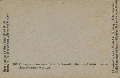 Sammelbild Karl May, Filmszene, Winnetou III, Unter Geiern, Nr. 207