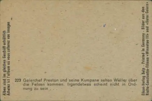 Sammelbild Karl May, Filmszene, Winnetou III, Unter Geiern, Geierchef Preston, Nr. 223