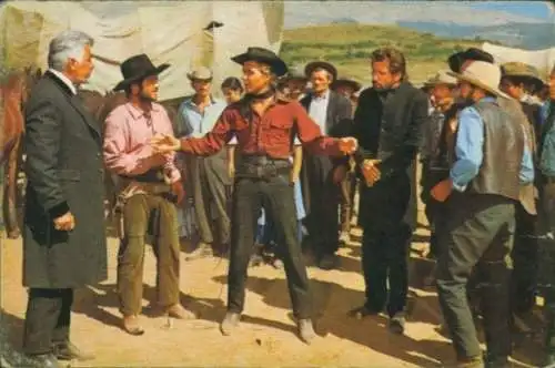 Sammelbild Karl May, Filmszene Winnetou III, Unter Geiern, Martin, Richter Leader, Nr. 215