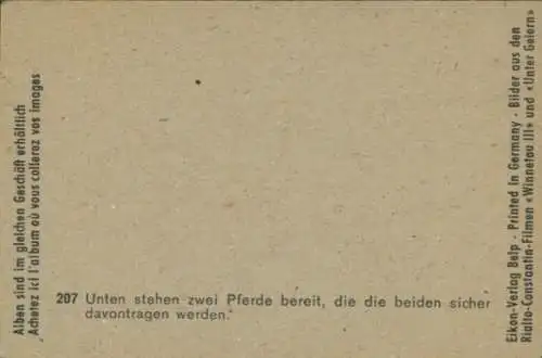 Sammelbild Karl May, Filmszene, Winnetou III, Unter Geiern, Nr. 207