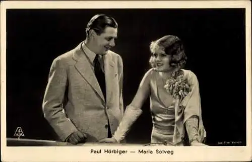 Ak Schauspieler Paul Hörbiger, Schauspieler Maria Solveg, Portrait