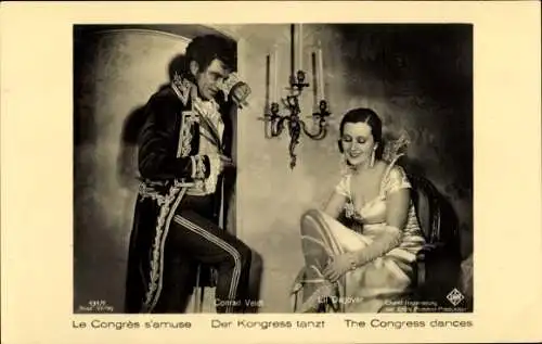 Ak Schauspieler Conrad Veidt und Lil Dagover, Filmszene aus Der Kongress tanzt, Ross Verlag 131 7