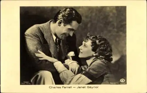 Ak Schauspieler Charles Farrell, Schauspielerin Janet Gaynor, Portrait, Ross 7146/1