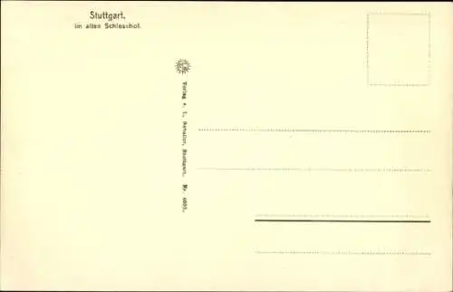 Künstler Ak Stuttgart in Württemberg, Alter Schlosshof, Glückwunsch Neujahr