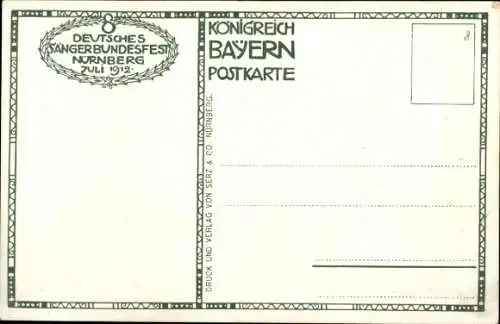 Ak Nürnberg in Mittelfranken Bayern, 8. Deutsches Sängerbundesfest, 27. - 31.7.1912