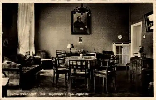 Ak Teichwolframsdorf Thüringen, Tagesraum im Erholungsheim