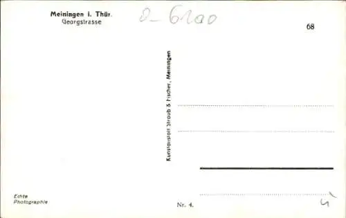 Ak Meiningen in Südthüringen, Georgstrasse, Passanten, Kiosk