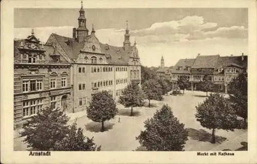 Ak Arnstadt in Thüringen, Markt, Rathaus