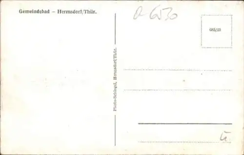 Ak Hermsdorf in Thüringen, Gemeindebad