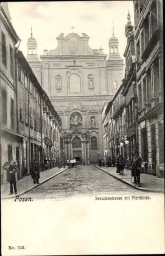 Ak Poznań Posen, Jesuitenstraße, Pfarrkirche