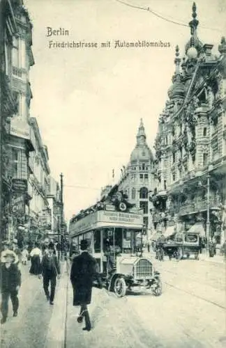 Ak Berlin Mitte, Friedrichstraße, Automobilomnibus Nr. 4