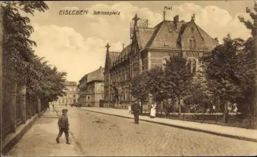 Ak Lutherstadt Eisleben, Schlossplatz