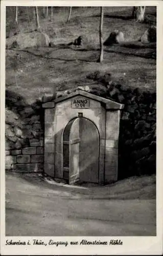 Ak Schweina Bad Liebenstein im Thüringer Wald, Eingang zur Altensteiner Höhle