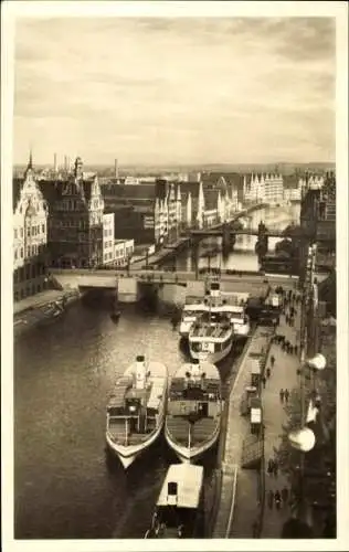 Ak Gdańsk Danzig, Speicherinsel, Lange Brücke