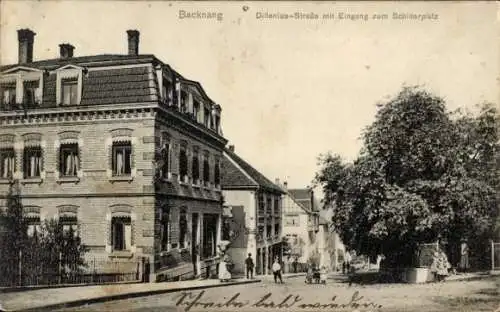 Ak Backnang in Württemberg, Dillenius-Straße, Schillerplatz