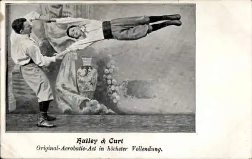 Ak Halley und Curt, Original Acrobatic-Act in höchster Vollendung