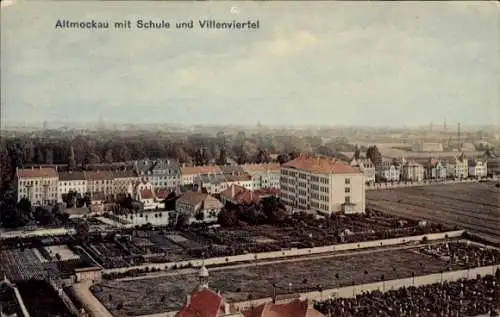 Ak Altmockau Mockau Leipzig in Sachsen, Schule, Villenviertel