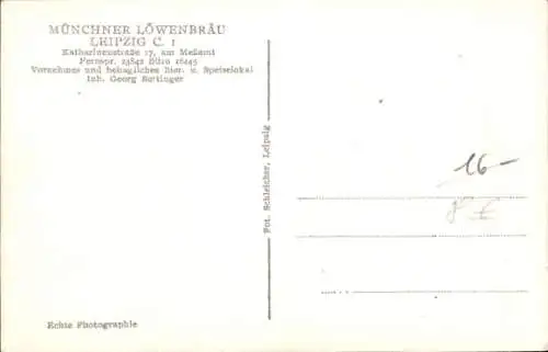 Ak Leipzig in Sachsen, Münchner Löwenbräu, Katharinenstraße 17