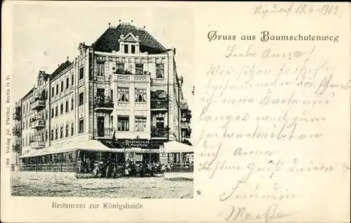 Ak Berlin Treptow Baumschulenweg, Restaurant zur Königshaide