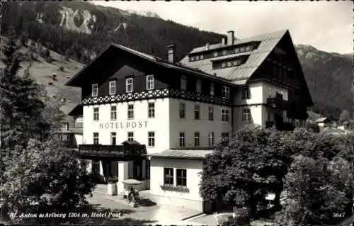 Ak Sankt Anton am Arlberg Tirol Österreich, Hotel Post