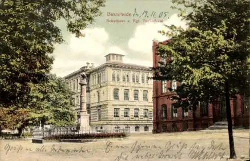 Ak Buxtehude in Niedersachsen, Schule und Königliches Technikum