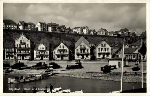 Ak Nordseeinsel Helgoland, Oberland und Unterland